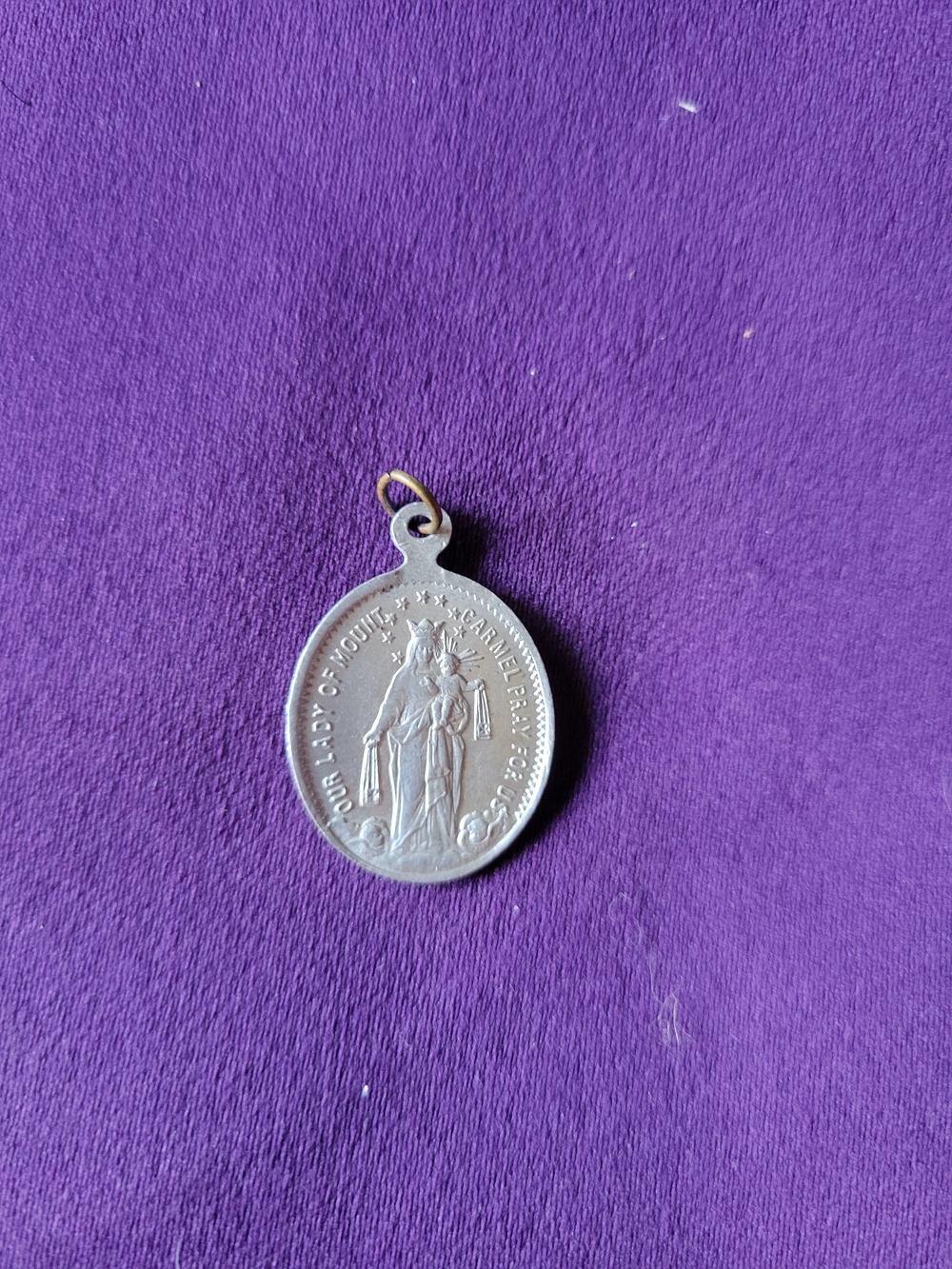 Religious Medal Pendant - Silver Tone